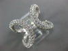 ESTATE LARGE 1.50CT DIAMOND 18K WHITE GOLD PAVE DOUBLE HORSE SHOE LUCKY FUN RING