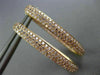 ESTATE WIDE & LONG 2.14CT PINK DIAMOND 18KT ROSE GOLD DOUBLE SIDED HOOP EARRINGS