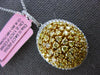 LARGE 2.71CT WHITE & FANCY YELLOW DIAMOND 18KT 2 TONE GOLD CLUSTER OVAL PENDANT