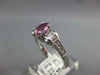 ESTATE 1.94CT DIAMOND & AAA PINK SAPPHIRE 18KT WHITE GOLD OVAL ENGAGEMENT RING