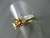 ESTATE 1.26CT BAGUETTE & PRINCESS DIAMOND 14K Y SEMI MOUNT ENGAGEMENT RING #1544