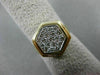 ESTATE LARGE .50CT DIAMOND 14KT WHITE & YELLOW GOLD PAVE HEXAGON RING #22005