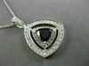 ESTATE LARGE 1.15CT DIAMOND & AAA SAPPHIRE 14K WHITE GOLD 3D DOUBLE HALO PENDANT