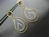 ESTATE .53CT DIAMOND 18KT 2 TONE GOLD 3D CLASSIC TEAR DROP LOVE HANGING EARRINGS