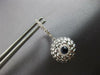 LARGE .61CT DIAMOND & AAA SAPPHIRE 14KT WHITE GOLD ROUND FLORAL HANGING EARRINGS
