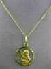 ESTATE 14KT YELLOW GOLD CIRCULAR 3D HANDCRAFTED ANGEL PENDANT & CHAIN #25016