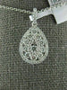 ESTATE LARGE .82CT DIAMOND 18Kt WHITE GOLD CLASSIC TEAR DROP PEAR SHAPE PENDANT