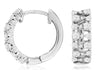ESTATE WIDE .56CT DIAMOND 14K WHITE GOLD PEAR SHAPE HUGGIE HOOP HANGING EARRINGS