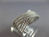 ESTATE .49CT DIAMOND 14K WHITE GOLD 3D 3 ROW CRISS CROSS INFINITY LOVE RING