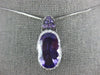 6.64CT DIAMOND & AAA AMETHYST 14KT WHITE GOLD OVAL & ROUND FUN FLOATING PENDANT
