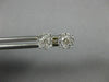 ESTATE .25CT DIAMOND 14KT 2 TONE GOLD ROUND SOLITAIRE HALO CLUSTER STUD EARRINGS