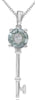 1.69CT DIAMOND & AAA GREEN AMETHYST 14KT WHITE GOLD ETOILE LOVE FLOATING PENDANT