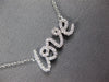 ESTATE LONG .16CT DIAMOND 18KT WHITE GOLD 3D CLASSIC LOVE SCRIPT FUN NECKLACE