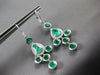 LARGE 6.03CT DIAMOND & AAA EMERALD 18KT WHITE GOLD 3D LEVERBACK HANGING EARRINGS