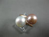 ESTATE AAA WHITE & PINK SOUTH SEA PEARL 14KT ROSE GOLD 3D CRISS CROSS LOVE RING
