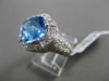 ESTATE 3.44CT DIAMOND & AAA EXTRA FACET BLUE TOPAZ 14KT WHITE GOLD FILIGREE RING