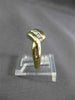 ESTATE .12CT ROUND DIAMOND 14KT YELLOW GOLD 3 STONE CHANNEL INFINITY RING #14197