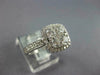 ESTATE 1.25CT DIAMOND 18KT WHITE GOLD ROUND CLUSTER SQUARE HALO ANNIVERSARY RING