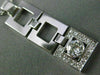 ESTATE LARGE .71CT DIAMOND 18KT WHITE GOLD BEZEL SQUARE HALO PENDANT CHAIN 14223
