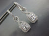 ESTATE 1.59CT DIAMOND 18KT WHITE GOLD ROUND & BAGUETTE SQUARE HANGING EARRINGS