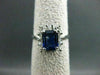 ANTIQUE 1.5CT DIAMOND & AAA SAPPHIRE 14K W GOLD EMERALD CUT HALO ENGAGEMENT RING