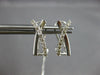 ESTATE .38CT DIAMOND 14KT WHITE GOLD 3D CRISS CROSS X CLIP ON HANGING EARRINGS