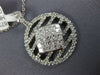 1.18CT DIAMOND 18K WHITE GOLD ROUND & PRINCESS CIRCULAR SQUARE INVISIBLE PENDANT