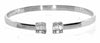 .62CT DIAMOND 18K WHITE GOLD ROUND & BAGUETTE DOUBLE SQUARE CUFF BANGLE BRACELET