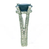 ESTATE LARGE 4.79CT DIAMOND & AAA SAPPHIRE 18K WHITE GOLD ROUND ENGAGAEMENT RING