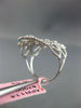 ESTATE WIDE .18CT ROUND DIAMOND 14KT WHITE GOLD CLASSIC OPEN FLOWER ETOILE RING