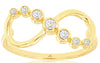 ESTATE .16CT DIAMOND 14K YELLOW GOLD ROUND GRADUATING JOURNEY INFINITY LOVE RING