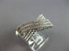 ESTATE .49CT DIAMOND 14K WHITE GOLD 3D 3 ROW CRISS CROSS INFINITY LOVE RING