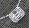 .16CT DIAMOND 14KT WHITE GOLD 3D ROUND & BAGUETTE INVISIBLE RECTANGULAR NECKLACE