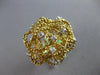 ESTATE LARGE .23CT DIAMOND 18KT YELLOW GOLD 3D CLASSIC ETOILE FLOWER ROSE RING