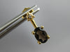 1.02CT DIAMOND & AAA SMOKY TOPAZ 14KT YELLOW GOLD OVAL & ROUND HANGING EARRINGS