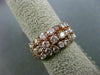 ESTATE WIDE 2.85CT ROUND DIAMOND 18K ROSE GOLD 3D 3 ROW WEDDING ANNIVERSARY RING