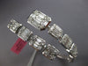 EXTRA LARGE 6.07CT DIAMOND 18KT WHITE GOLD ROUND & BAGUETTE 3D BANGLE BRACELET