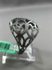 ESTATE LARGE .29CT DIAMOND 18KT WHITE & BLACK GOLD OPEN FILIGREE MATTE FUN RING