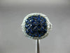 ESTATE LARGE DIAMOND & AAA SAPPHIRE 14KT WHITE GOLD 3D CLASSIC CLUSTER HALO RING