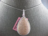 EXTRA LARGE 1.95CT WHITE & PINK DIAMOND 18KT WHITE & ROSE GOLD TEAR DROP PENDANT