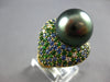5.68CT DIAMOND & AAA MULTI COLOR GEM & AAA TAHITIAN PEARL 18KT YELLOW GOLD RING