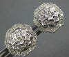ESTATE LARGE .50CT DIAMOND 14KT WHITE GOLD 3D FLOWER HALO FUN STUD EARRINGS