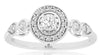 ESTATE .33CT DIAMOND 14KT WHITE GOLD ROUND CLASSIC FILGREE FRIENDSHIP LOVE RING