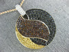 ESTATE LARGE 2.46CT MULTI COLOR DIAMOND 18K TRI COLOR GOLD CIRCULAR LEAF PENDANT