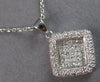 ESTATE LARGE 1.19CT DIAMOND 18KT WHITE GOLD 3D INVISIBLE SQUARE FLOATING PENDANT