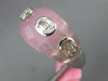 LARGE 25.19CT DIAMOND & AAA PINK QUARTZ DOME SHAPE 18KT WHITE GOLD OVAL FUN RING