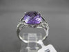 ESTATE 4.36CTW DIAMOND & AAA AMETHYST 14KT WHITE GOLD TENSION FILIGREE RING