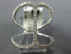 ESTATE LARGE .39CT DIAMOND 14KT WHITE GOLD 3D CLASSIC LOVE KNOT BAR FUN RING
