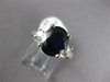 ESTATE LARGE 4.26CT DIAMOND & AAA SAPPHIRE 14KT WHITE GOLD OVAL ENGAGEMENT RING
