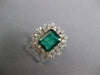 LARGE 5.52CT DIAMOND & AAA EMERALD 18KT 2 TONE GOLD EMERALD CUT ENGAGEMENT RING